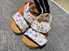 Wonder Nation Infant Girls Hook And Loop Floral Sandals Size 2