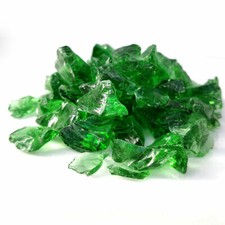 Emerald Green 100g Crushed Glass Chippings for crafts or pot toppings | 10-30mm