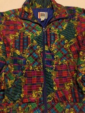 Vintage EVR 80s Track Suit Zip Jacket Windbreaker Streetwear SIZE LARGE L Bright