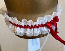 Garter in white and red new by Amoreuse one size now REDUCED