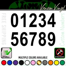 Custom Numbers Vinyl Decal Sticker Racing Car Truck Plate BMX Dirt Bike Arial 63