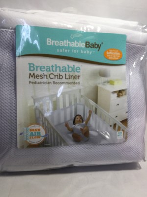 breathable baby mesh crib liner solid back