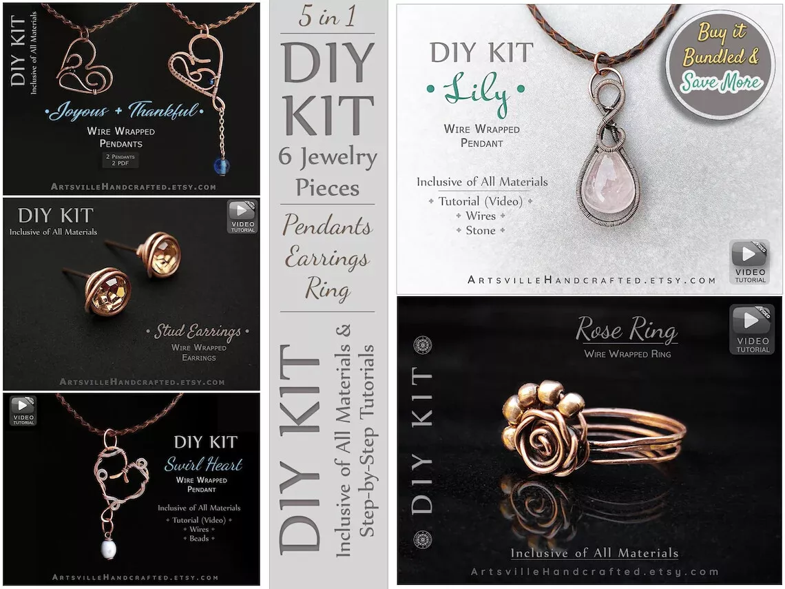 Diy Long Necklace Kit Jewelry Making Kit Pendant Kit for 