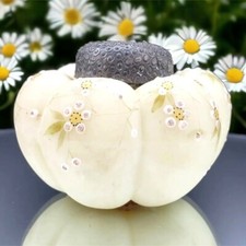 Vintage Mt Washington Pairpoint Shaker Tomato Opaque Enamel Daisy Flowers v1 Art