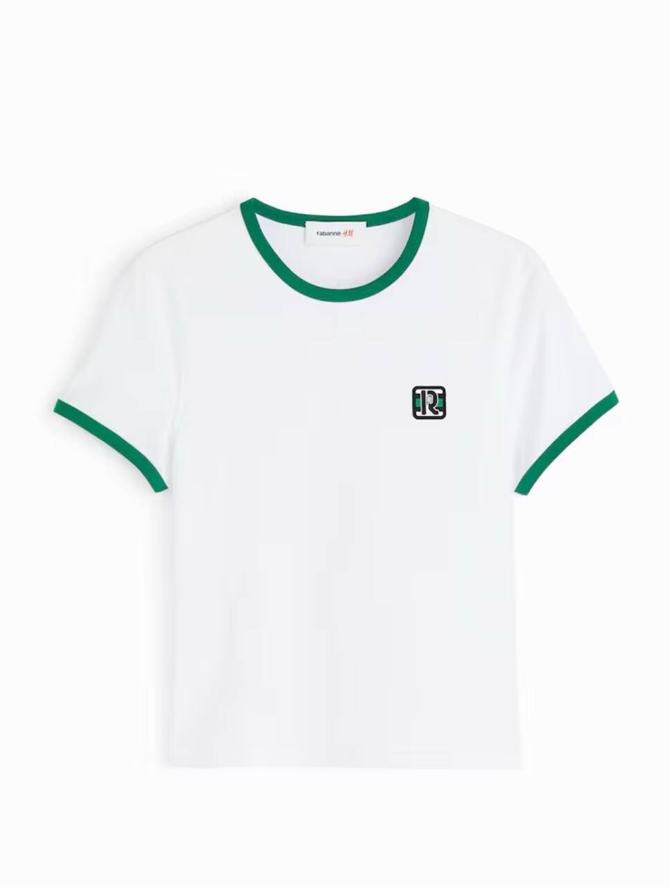 Rabanne H&M Unisex White Green T-Shirt Size XL Logo BRAND NEW