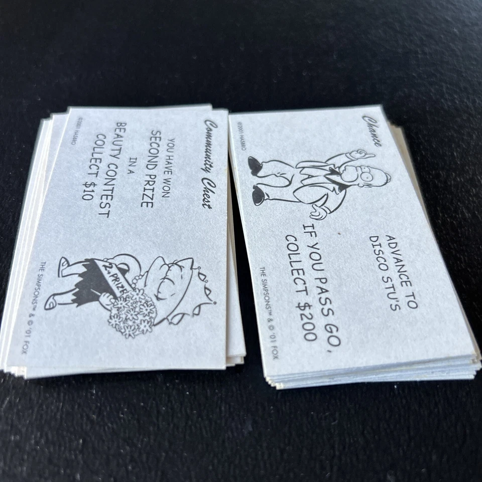 Juego de mesa Monopoly Los Simpson (2001): solo cartas de comunidad/oportunidad de repuesto Foto 2 de 3