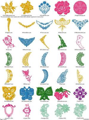 965 CUTWORK AND LACE QUILTING DESIGN Embroidery Machine Design Pattern PES USB