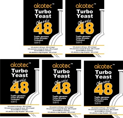 5 x Alcotec Turbohefe 48h  CLASSIC Gärhefe Hefe kostenloser versand