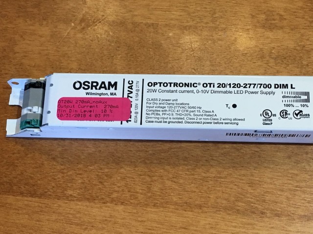 OSRAM OPTOTRONIC OTi30 OTi48120-277//1A0 LED Dimmable Power Supply Driver