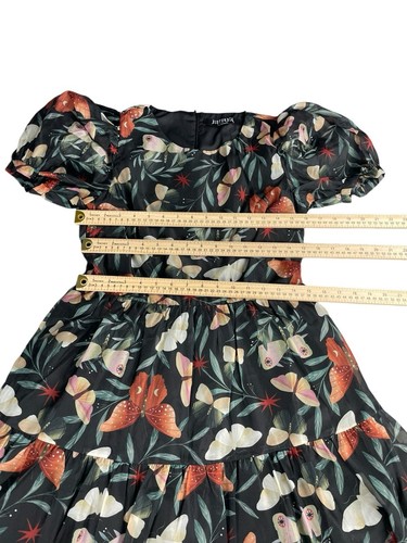 Disturbia Mariposa Puff Sleeve Organza Mini Dress 6 Fit & Flare Butterfly Tulle - Picture 16 of 19