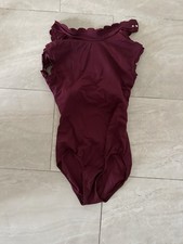 Women s Burgundy Scallop-Neck Leotard Size small