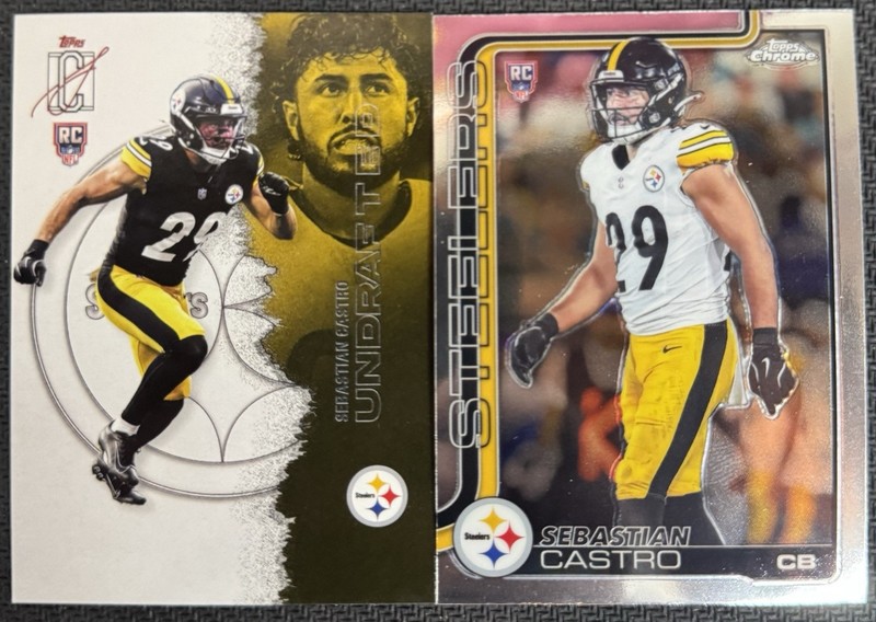 2025 NFL Topps Signature/Chrome - Sebastian Castro RC DB PIT Steelers 2pk 💎🔥