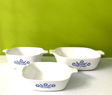Corning Ware Blue Cornflower Casserole Dishes 1Qt, P-41 P43-B (3pc)