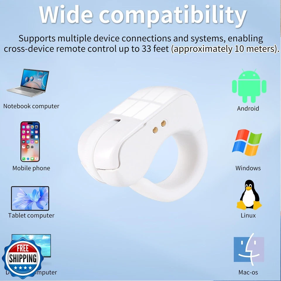 Mini Bluetooth Wireless Mouse - Dual Mode Finger and Ring Touchpa - Image 4 of 4
