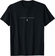 Jesus Saves Cross Subtle Christian Minimal Religious Faith T-Shirt