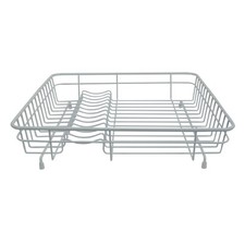 Delfinware Medium Kitchen Dish Drainer White Black Stainless Steel Grey