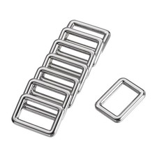 Metal Rectangle Ring Buckles 25x15mm for Bags Belts DIY Silver Tone 8pcs