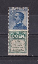 ITALIA REGNO 1924 PUBBLICITARIO 25 C. COEN * MH