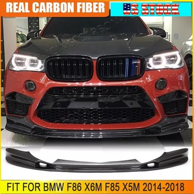 For BMW F86 X6M F85 X5M 2014-2018 REAL CARBON Front Bumper Lip Spoiler Body Kit