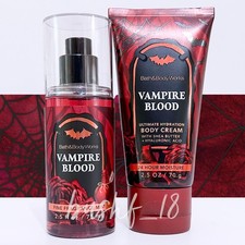 Bath  Body Works 2pc VAMPIRE BLOOD Mist  Body Cream Gift Set HALLOWEEN