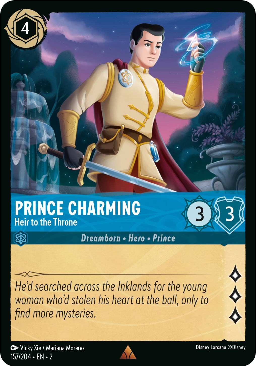 Prince Charming - Heir to the Throne Rare Lorcana Rise of the Floodborn