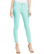 Lauren Ralph Lauren Womens Jeans 12 Aqua Blue Denim Skinny Cropped Stretch NWT