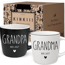 Promoted To Grandparents 2027 Gifts, Grandma And Grandpa 2027 Mug Set, Pregna...