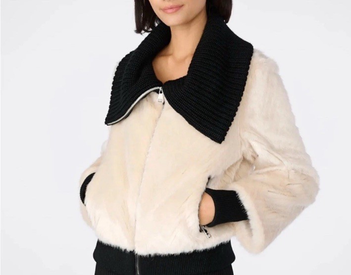KARL LAGERFELD womens Karl Lagerfeld Paris Women's Faux Fur Jacket Sz M NWT $350