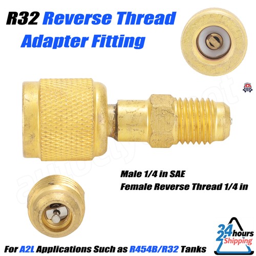 R454B/R32 Tanks HVAC R32 Reverse Thread 1/4'' Female, 1/4'' Male ...