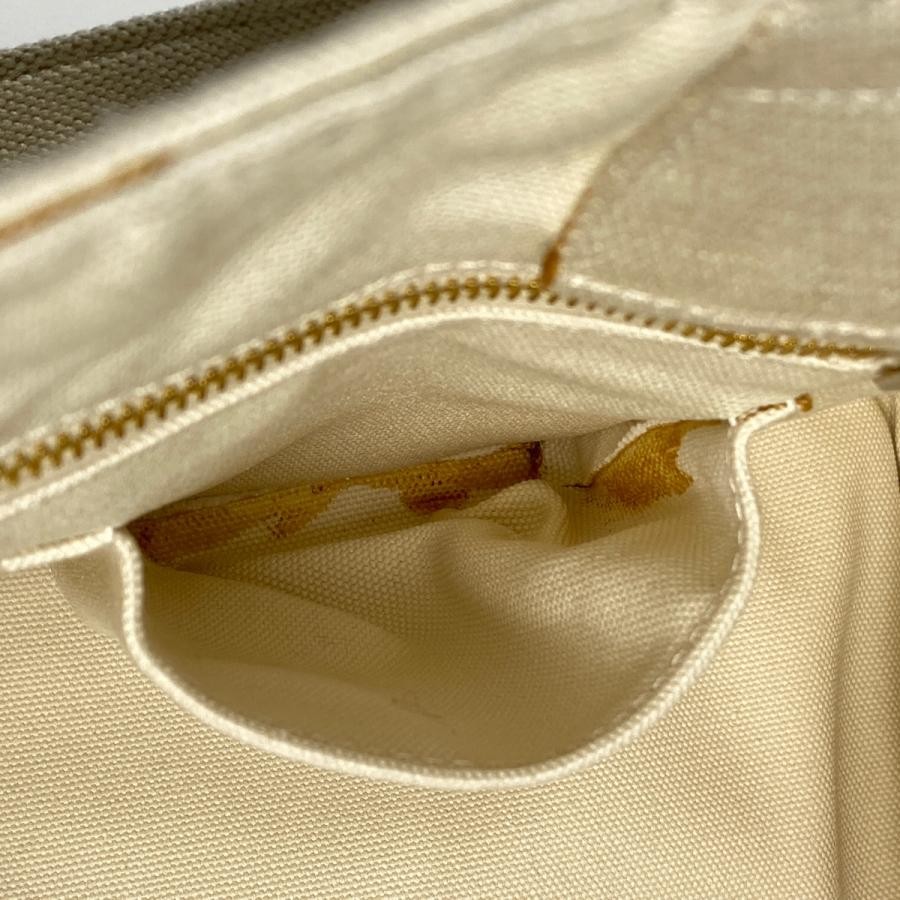 PRADA Canapa Tote Handbag Plate Canvas White 35cm #BS1985 thumbnail 8