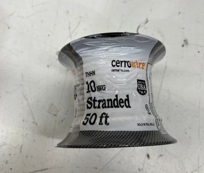 Cerrowire 50 ft. 10 Gauge White Stranded Copper THHN Wire