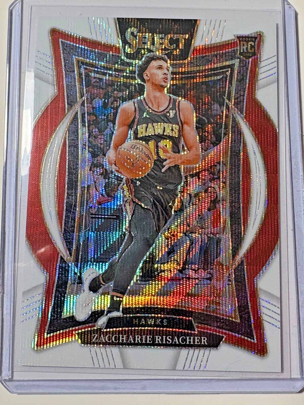 Zaccharie Risacher 2024-25 Panini Select White Wave Prizm #86 RC Concourse 88/99