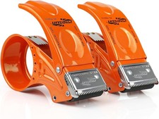 2 Pack Heavy Duty 2" Packing Tape Dispenser Metal Handheld Shipping Tape Gun
