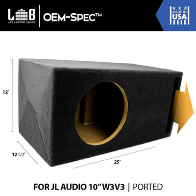 1.25 ft³ @ 32Hz Ported Enclosure Box for JL Audio 10'' W3v3 (10W3v3) Subwoofer