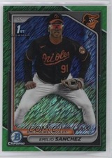 2024 Bowman Chrome Prospects Green Shimmer Refractor 24/99 Emilio Sanchez 14md