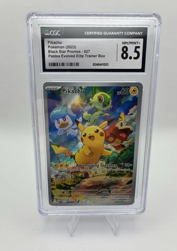 Pikachu Full Art, Pokémon CGC NM 8.5, Paldea Evolved, Black Star Promo, SVP027