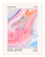 Retro 1970s Abstract Wall Art Poster - Balance Gallery Exhibition