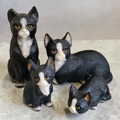 Rare Vintage Harvey Knox Set Black & White Shorthair Cats  