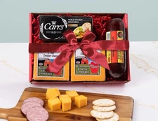 Wisconsin Deluxe Aged Cheddar Cheese, Sausage & Cracker Gift Box