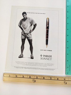 1-page clipping male athlete photo Parker Sonnet Laque Firedance pen Print Ad