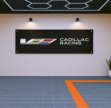 Cadillac Racing Flag Banner 71x24 – Wall Decor for Garage Fans