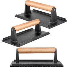 3 PCS 8x4 Inch Cast Iron Grill Press Bacon Burger Sandwich Weight 2.2 Lbs
