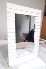 Wooden Free Standing Dressing Table Mirror – 35 x 24cm Vintage white Mirror