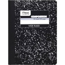 Composition Notebook Wide Ruled Paper 100 Sheets 7.5 x 9.75 Inches Black Marble
