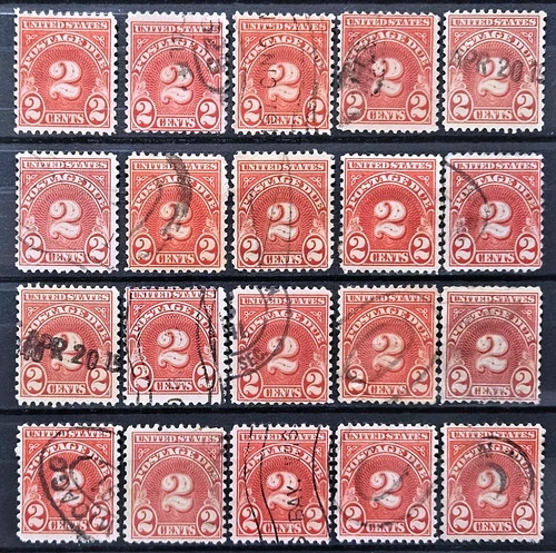 US Stamp 1931 2c Postage Due Collection Lot of 20 Scott # J81 Used