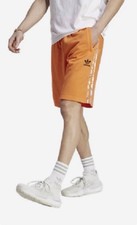 Adidas 3 Stripe Sweat Terry Shorts IL5006 Semi solar Orange Size Medium