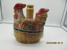 Ceramic Rooster Chicken Paper Towel Holder Farmhouse Country