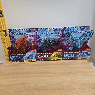 Monsterverse Burning Godzilla , Mothra & Frost Vark  Action Figure Set New