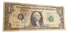 1969 $1 One Doller Note A68936802A Bank Note vtd