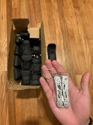 11-in-1 Stainless Steel Multi-Tool, Silver, Keychain & Sheath Included